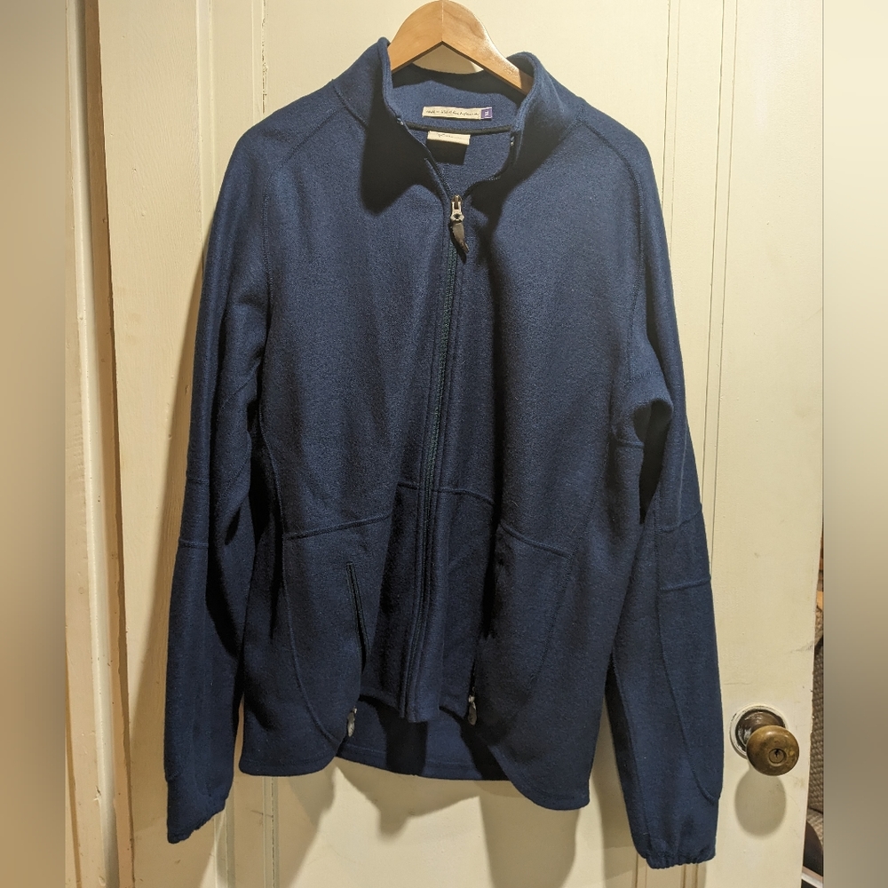 Men's Ibex full Zip Sweater Jacket Extra Large XL EUC Blue